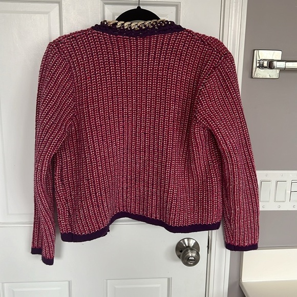 Koshka Mashka Knit Chain Detail Hot Pink Open Cardigan Jacket - Picture 6 of 7